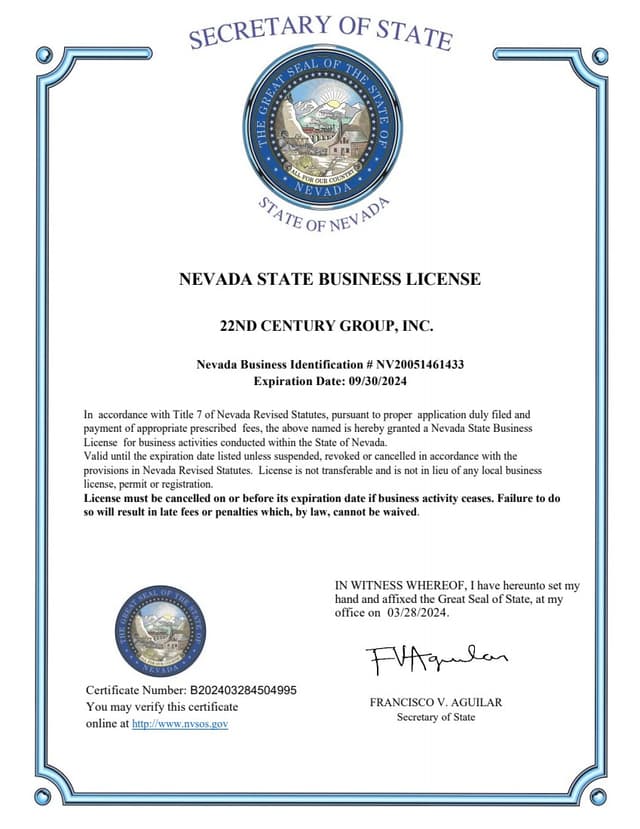 SEC Certificate